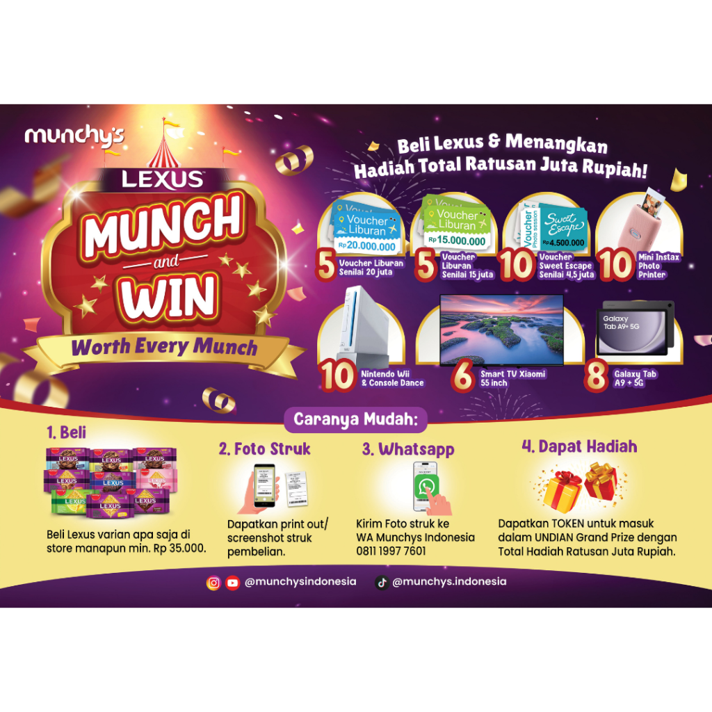 Syarat dan Ketentuan  Lexus Munch & Win 1 Oktober – 31 Januari 2025